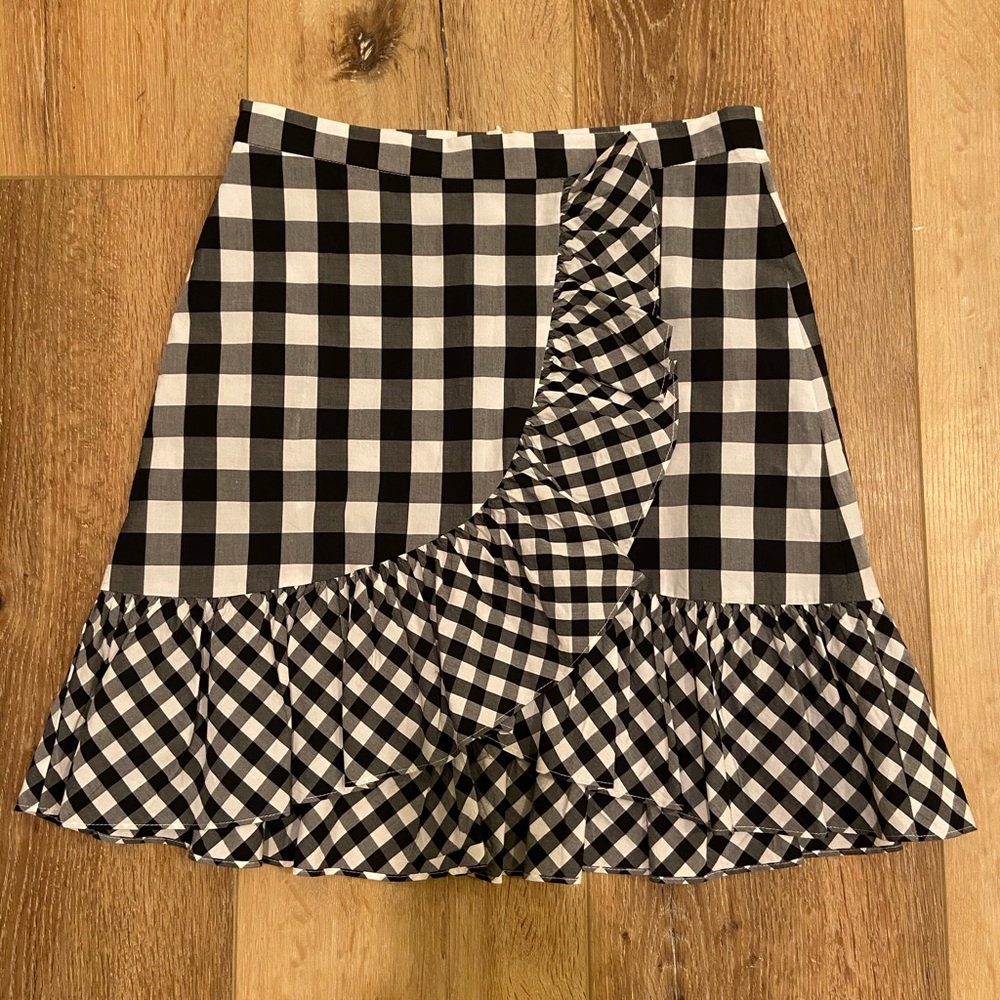 J. Crew gingham ruffle skirt